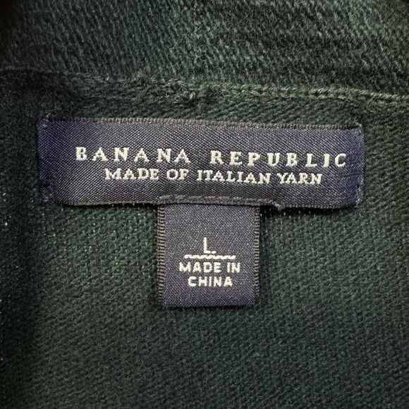 Banana Republic Womens Sweater Large Green Cashmere Wool Open Cardigan Office - Picture 5 of 7